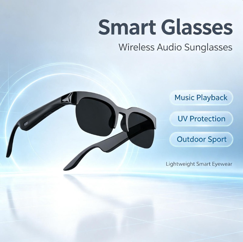 Audio Music Bluetooth - Óculos de Sol Inteligentes 2026 com