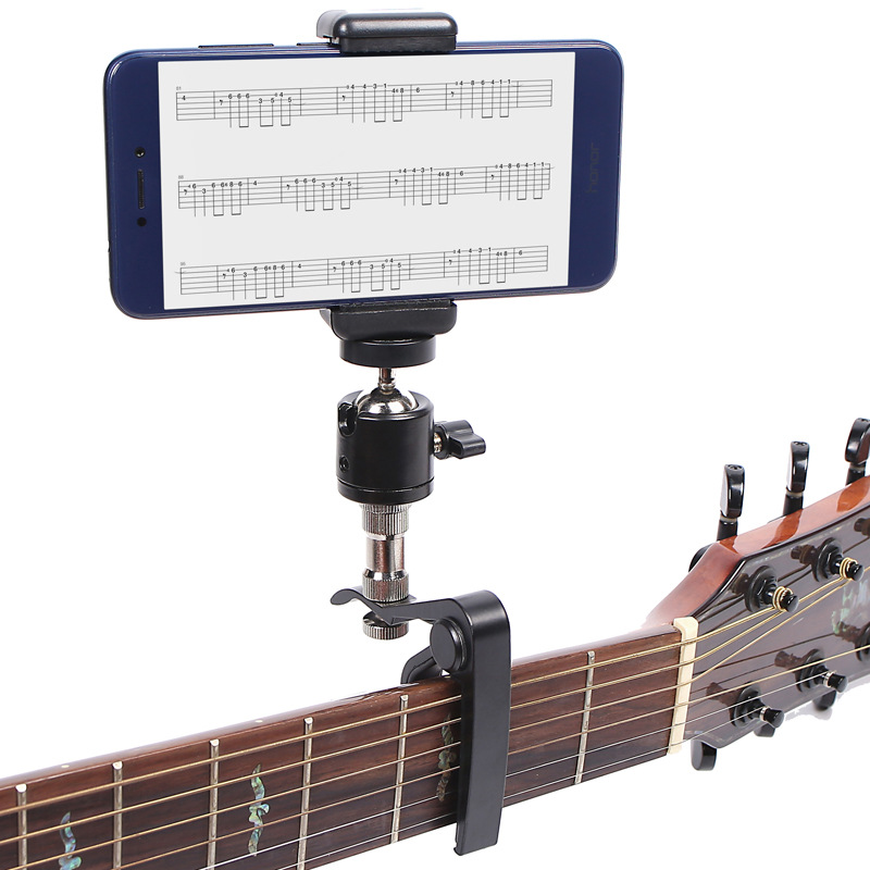 Guitar Capo Clip - Suporte ajustável do telefone para guitarra,