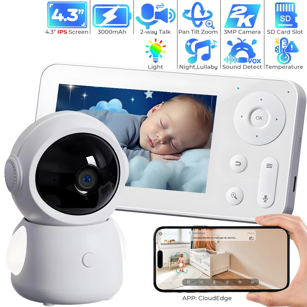 Audio Music Google - Monitor de bebê wi-fi com controle