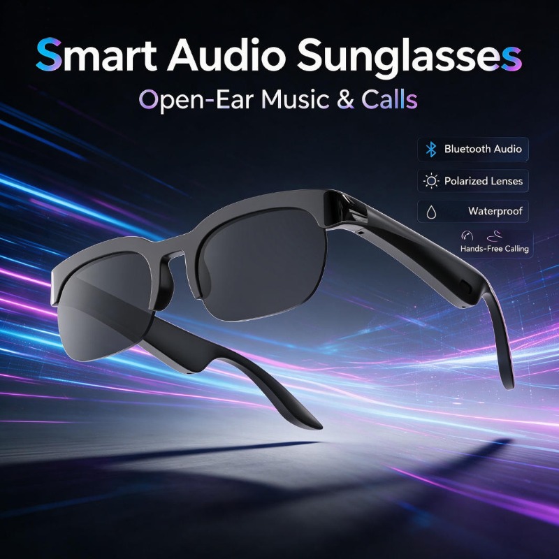 Audio Music Bluetooth - Óculos de Sol Inteligentes com Áudio,