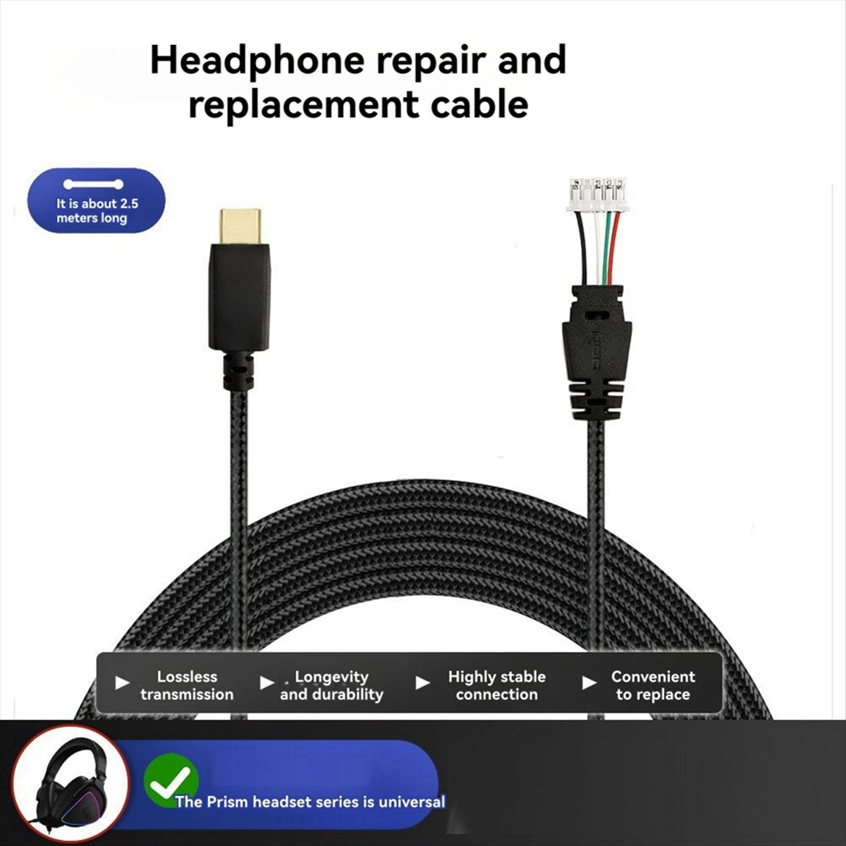 Contact Pickup Mic - DT75 Novo Cabo Trançado para Headset