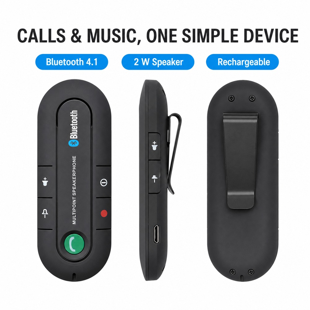 Audio Without Music - Alto-falante Bluetooth 4.1 para Carro com