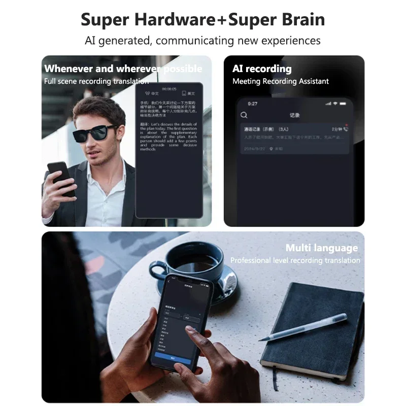 Óculos de Tradução por IA Inte - Audio Music Bluetooth avaliação e preço