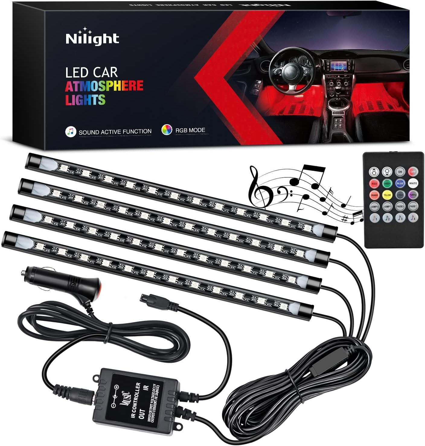 Nilight - TR-06 4PCS Luzes Int - Audio Music Light avaliação e preço