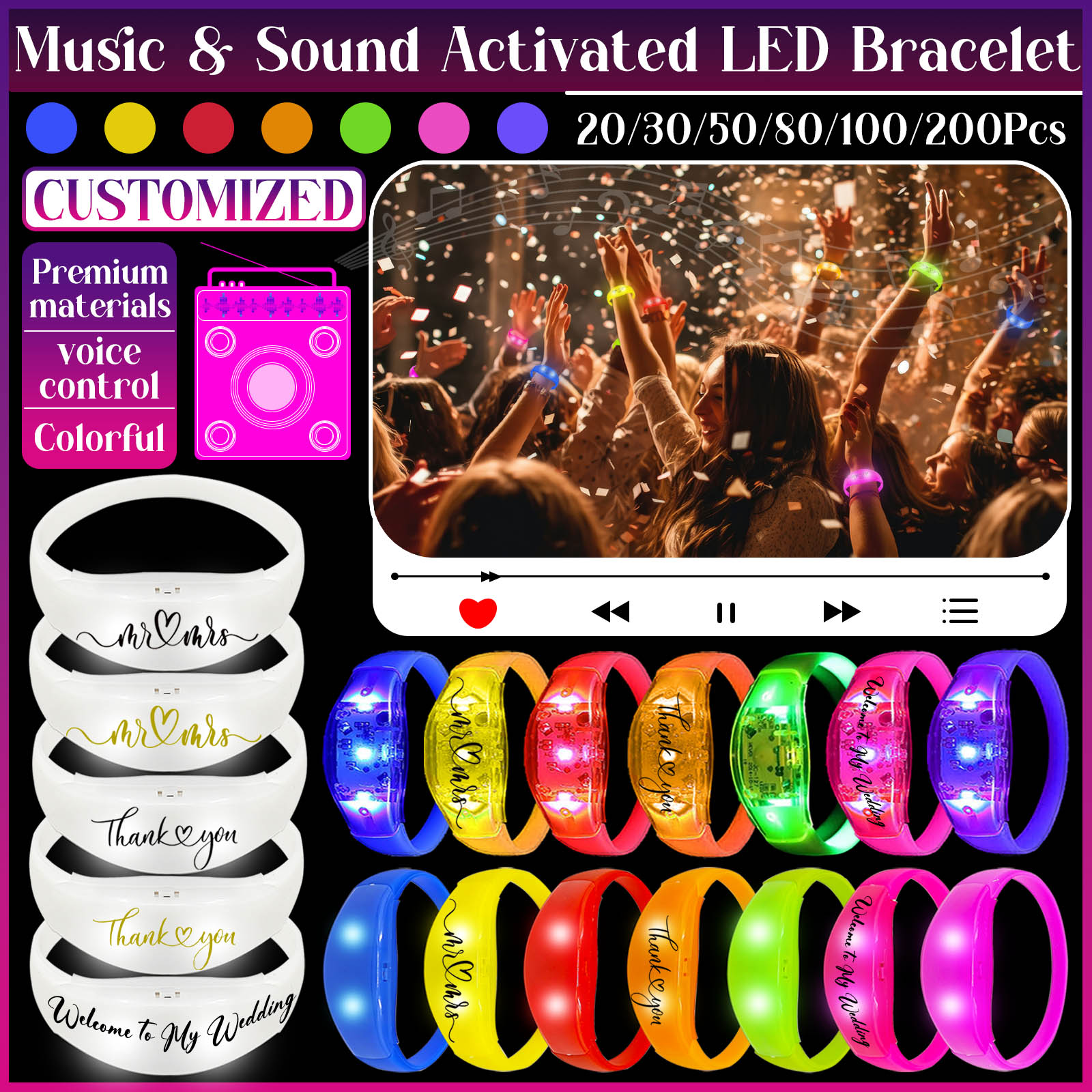 Pulseiras led ativadas com mús - Audio Music Light avaliação e preço